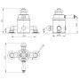 Tenby Traditional Concentric Thermostatic Mixer Valve (Exposed) - Chrome, technical drawing