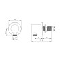 Round Wall Outlet Elbow - Chrome, technical drawing