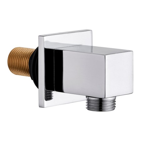 Square Wall Outlet Elbow - Chrome