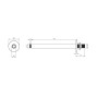 250mm Round Ceiling Arm - Black, technical drawing