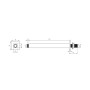 250mm Square Ceiling Arm - Black, technical drawing