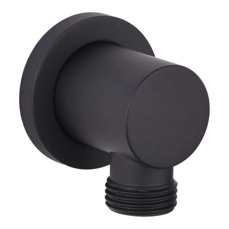 Round Wall Outlet Elbow - Black