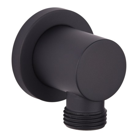 Round Wall Outlet Elbow - Black