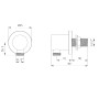 Round Wall Outlet Elbow - Black, technical drawing