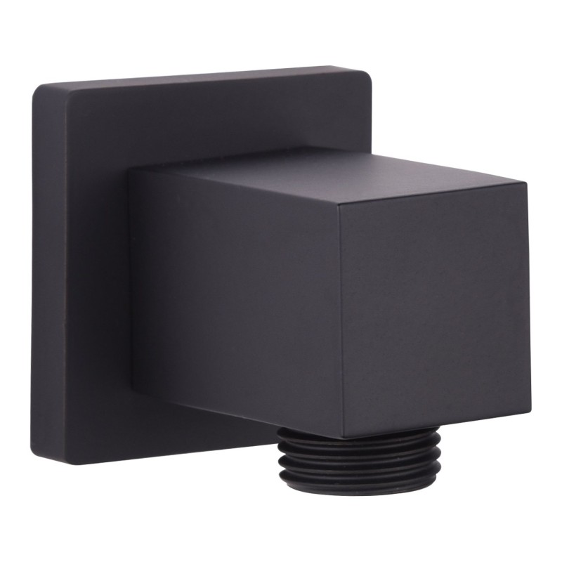 Square Wall Outlet Elbow - Black