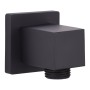 Square Wall Outlet Elbow - Black