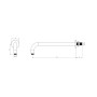 Round Wall Arm - Brushed Brass, technical drawing