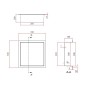 Shower Niche 300x300mm - Black, technical drawing