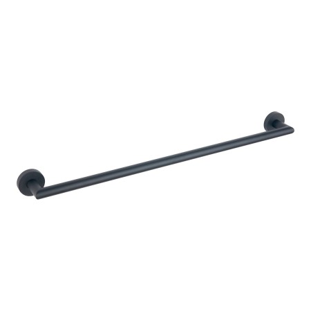 Melbourne Round 600mm Single Towel Rail - Black