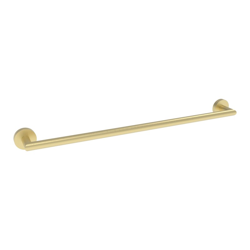 Melbourne Round 600mm Single Towel Rail - Brushed Brass