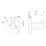 Melbourne Round Robe Hook - Black, technical drawing