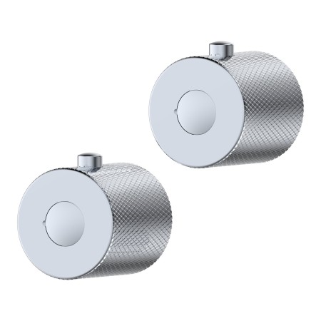 Menai Round Knurled Handle - Chrome