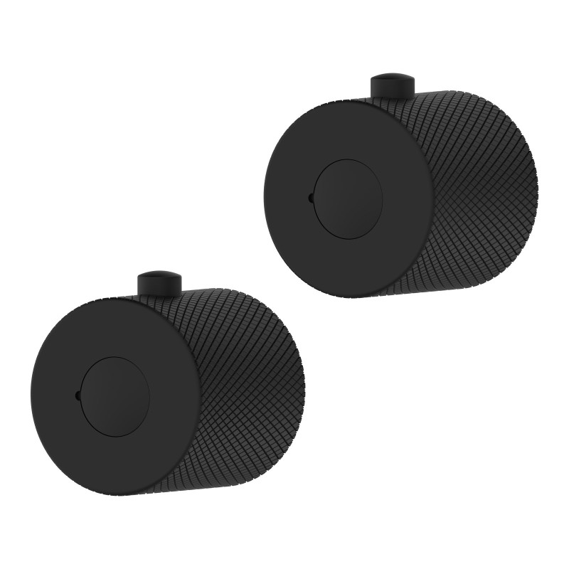 Menai Round Knurled Handle - Black