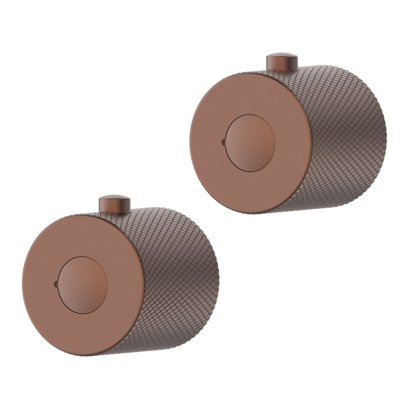 Menai Round Knurled Handle - Brushed Bronze