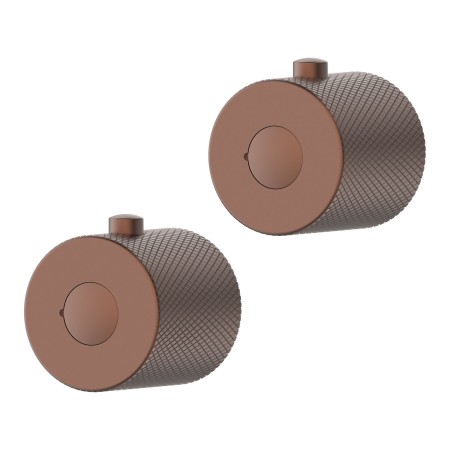 Menai Round Knurled Handle - Brushed Bronze