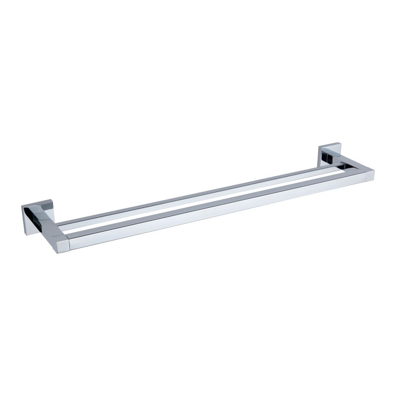 Sydney Square 600mm Double Towel Rail - Chrome