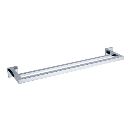 Sydney Square 600mm Double Towel Rail - Chrome