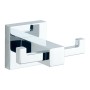 Sydney Square Double Robe Hook - Chrome