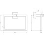 Sydney Square Towel Ring - Chrome, technical drawing
