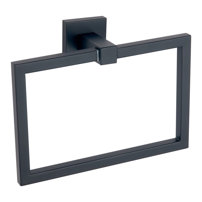 Sydney Square Towel Ring - Black