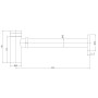 Modern Bottle Trap - Chrome, technical drawing