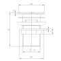 Click Clack Basin Waste - Slotted - Chrome, technical drawing