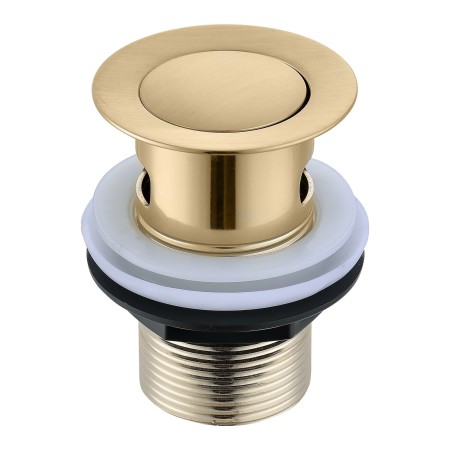 Click Clack Basin Waste - Slotted - Brushed Brass