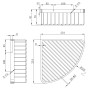 Melbourne Shower Basket - Black, technical drawing
