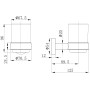 Melbourne Round Tumbler & Holder - Chrome, technical drawing