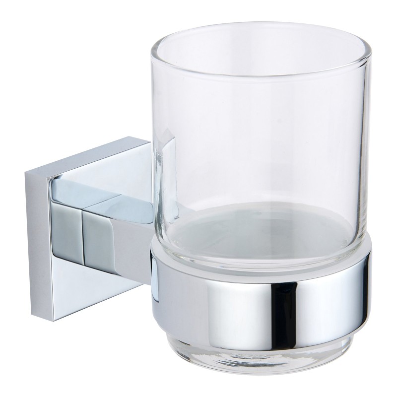 Sydney Square Tumbler & Holder - Chrome