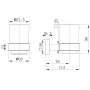 Sydney Square Tumbler & Holder - Black, technical drawing