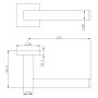 Sydney Square Toilet Roll Holder - Chrome, technical drawing