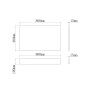 800mm Waterproof PVC Bath Panel + Plinth - White Gloss, technical drawing
