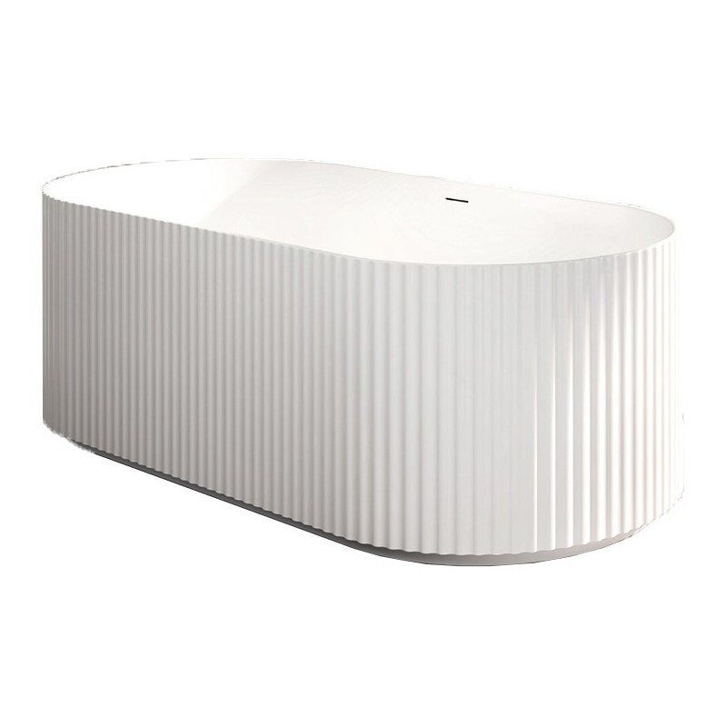 Flauto Freestanding Fluted Bath 1700x800mm - Matte White