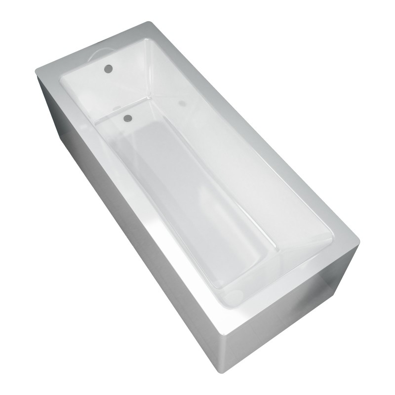 Plumb Essentials Portofino Single Ended Square Bath with Leg Set 1700x700mm - White