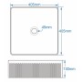 Flauto Fluted Square Countertop Basin 405mm - Gloss White, technical drawing