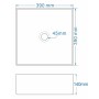 Parma Square Countertop Basin 390mm - Gloss White, technical drawing