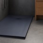 Slate Effect Shower Tray 1000x800mm Rectangle - Grey in a bathroom setting (2)