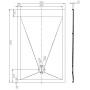 Slate Effect Shower Tray 1400x900mm Rectangle - White, technical drawing