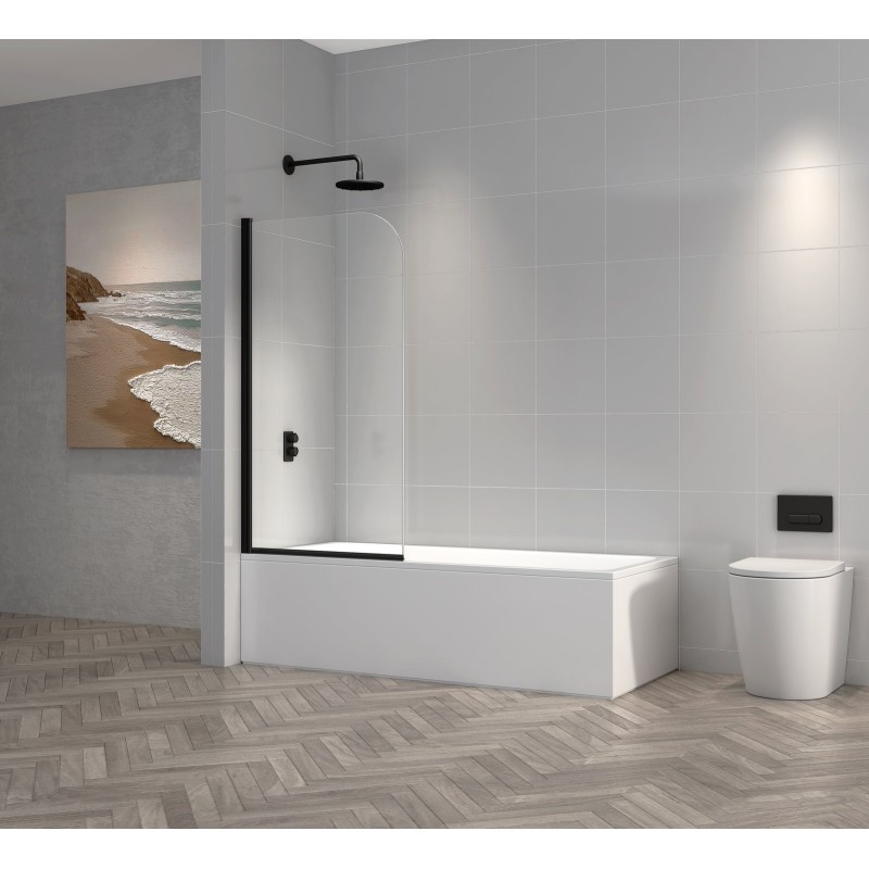 TI6 Bathscreen 780x1400mm, 6mm Glass - Black
