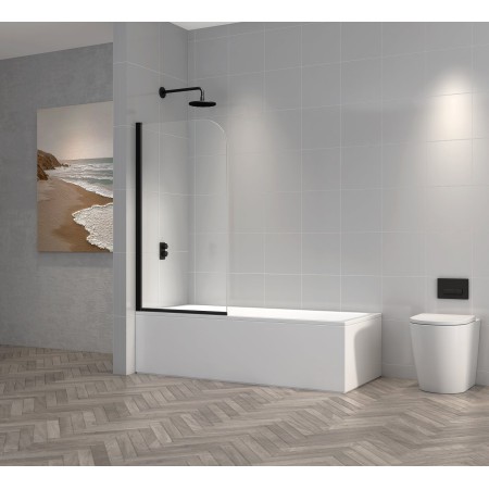 TI6 Bathscreen 780x1400mm, 6mm Glass - Black