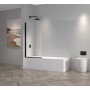 TI6 Bathscreen 780x1400mm, 6mm Glass - Black