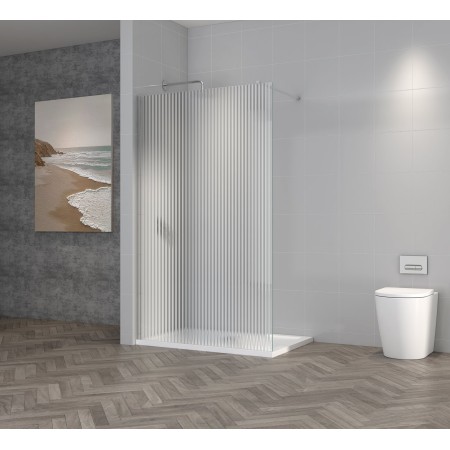 TI8 Wetroom Panel Fluted 900x1950mm with Profile Kit - Chrome