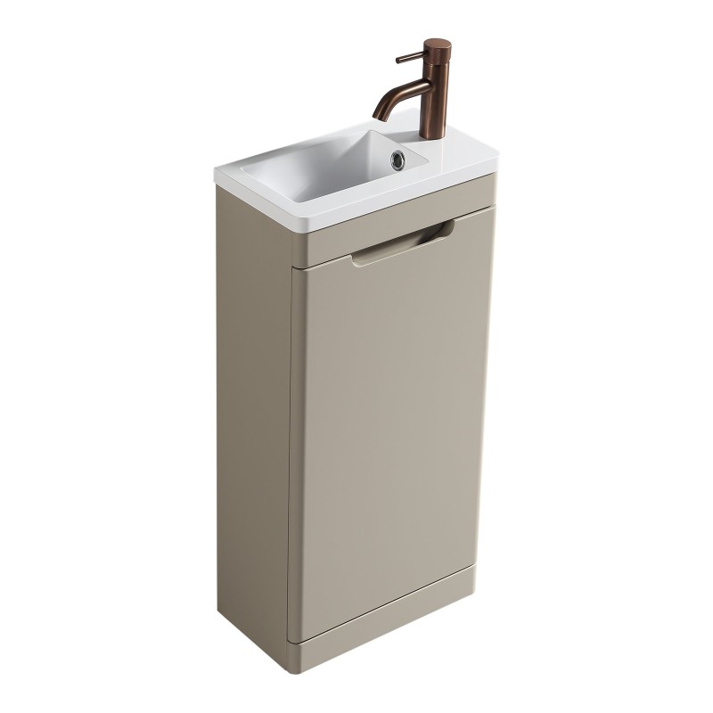 Acerra 400mm Cloakroom Vanity & Basin - Soft Coffee