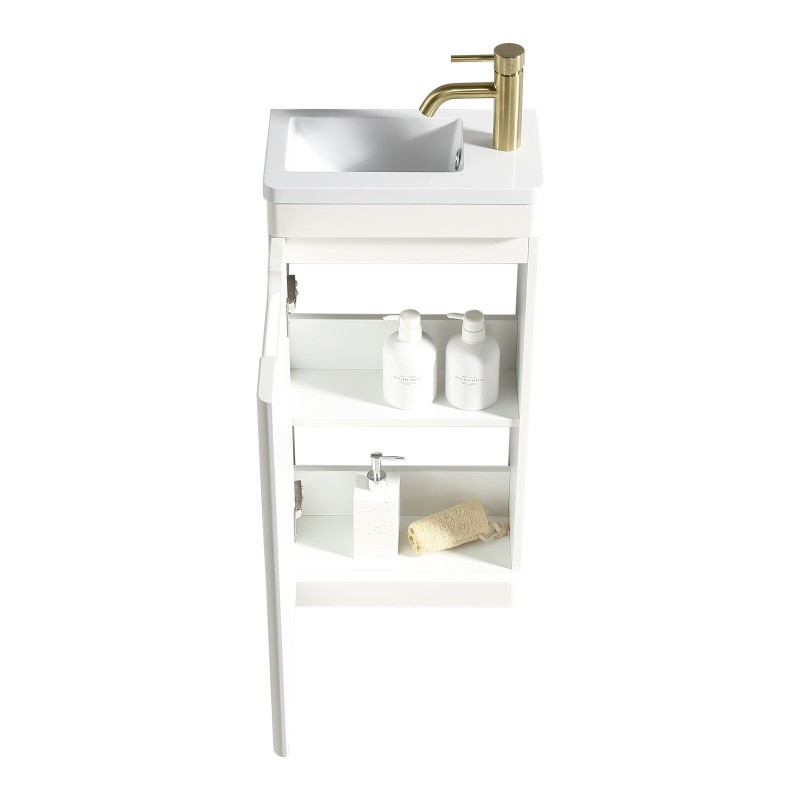 Acerra 400mm Cloakroom Vanity & Basin - Silk White