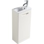 Acerra 400mm Cloakroom Vanity & Basin - Silk White, close-up