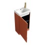 Flauto Mini 450mm Floor Standing Cloakroom Vanity & Basin - Bruciata Orange, another view