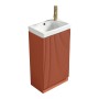 Flauto Mini 450mm Floor Standing Cloakroom Vanity & Basin - Bruciata Orange, another view (2)
