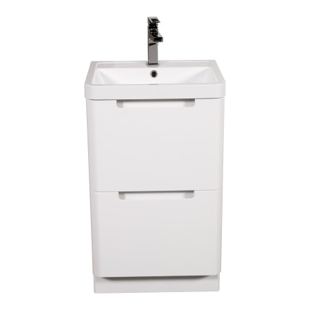 Monza 500mm Floor Standing Vanity & Basin - White Gloss
