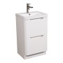 Monza 500mm Floor Standing Vanity & Basin - White Gloss, another view